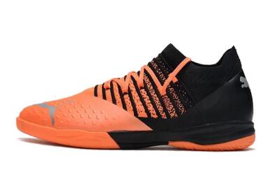 Men's Puma Future Z 1.3 Teazer IC Indoor & Futsal Low-Tops Football Shoes - Orange/Black/Silver