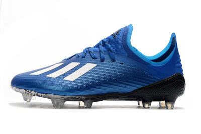 Unisex Adidas X 19.1 FG Firm Ground Low-Tops Football Boots - Blue/White/Black