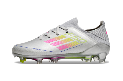 Kids Kids Adidas F50 Elite FG Firm Ground Low-Tops Football Boots - Silver/Pink/Yellow
