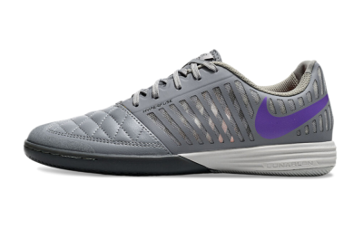 Unisex Nike Lunar Gato 2 IC Indoor & Futsal Low-Tops Football Shoes - Grey/Purple/White
