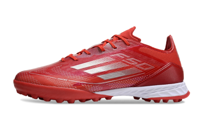 Men's Adidas F50 Pro TF Artificial Turf Low-Tops Football Shoes - Red/Silver/White