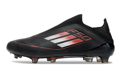Men's Adidas F50 Elite Laceless FG Firm Ground Low-Tops Football Boots - Black/White/Red