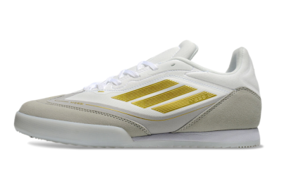 Men's Messi Adizero F50 Freestyle IC Indoor & Futsal Low-Tops Football Shoes - White/Grey/Gold