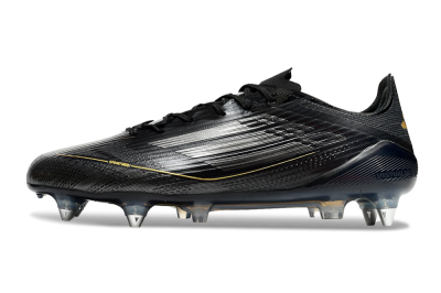 Men's Adidas F50 Elite SG Soft Ground Low-Tops Football Boots - Black/Gold/Silver