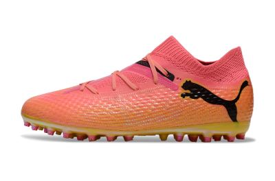Unisex Puma Future Ultimate MG Multi Ground Low-Tops Football Boots - Pink/Black/Yellow