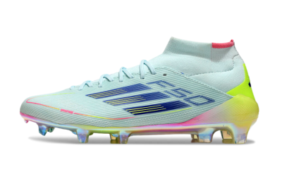Men's Adidas F50 Elite Mid FG Firm Ground High-Tops Football Boots - Jade/Yellow/Pink/Gold