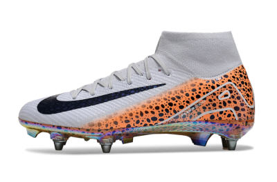 Men's Nike Air Zoom Mercurial Superfly 10 Elite SG Soft Ground High-Tops Football Boots - Grey/Black/Leopard