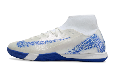 Men's Nike Air Zoom Mercurial Superfly 10 Elite IC Indoor & Futsal High-Tops Football Shoes - Beige/White/Blue