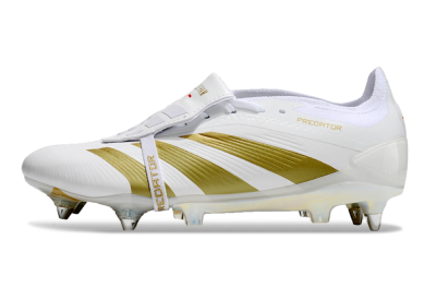 Men's Adidas Predator Elite Foldover Tongue SG Soft Ground Low-Tops Football Boots - Beige/White/Gold