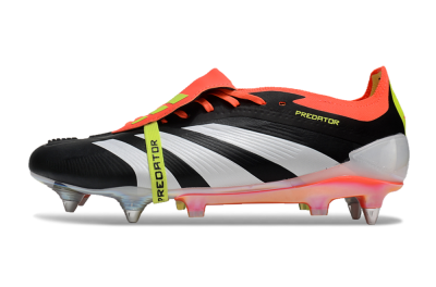 Men's Adidas Predator Elite Foldover Tongue SG Soft Ground Low-Tops Football Boots - Black/White/Red