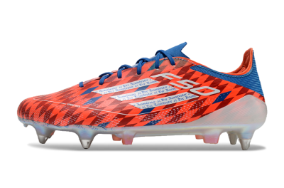 Men's Adidas F50 Elite SG Soft Ground Low-Tops Football Boots - Red/Blue/White