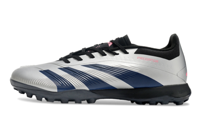 Men's Adidas Predator 24 Elite TF Artificial Turf Low-Tops Football Shoes - Silver/Blue/Pink