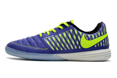Men's Nike Lunar Gato 2 IC Indoor & Futsal Low-Tops Football Shoes - Blue/Yellow/White