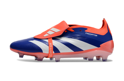 Unisex Adidas Predator Elite Foldover Tongue FG Firm Ground Low-Tops Football Boots - Blue/White/Orange