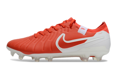 Men's Nike Tiempo Legend 10 Elite FG Firm Ground Low-Tops Football Boots - Red/White