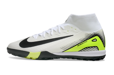 Unisex Nike Air Zoom Mercurial Superfly 10 Elite TF Artificial Turf High-Tops Football Shoes - White/Black/Yellow