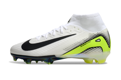 Unisex Nike Air Zoom Mercurial Superfly 10 Elite FG Firm Ground High-Tops Football Boots - White/Black/Yellow/Gold