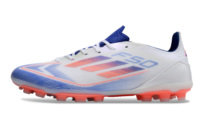 Unisex Adidas F50 Elite MG Multi Ground Low-Tops Football Boots - White/Blue/Red