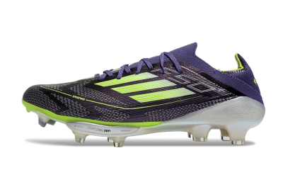 Unisex Adidas F50+ Lightstrike Elite FG Firm Ground Low-Tops Football Boots - Purple/Yellow/Silver