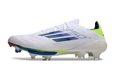 Men's Adidas F50+ Lightstrike Pro FG Firm Ground Low-Tops Football Boots - White/Blue/Yellow