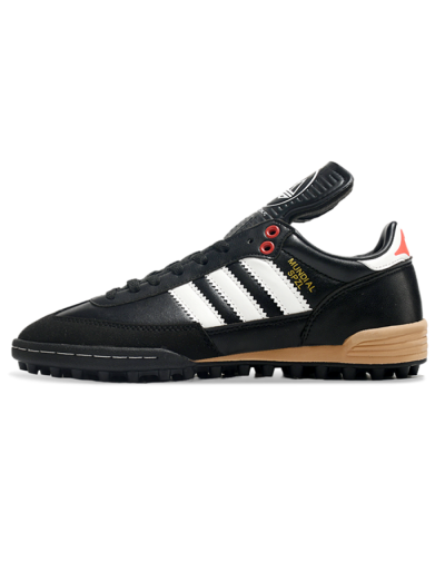 Men's Adidas Mundial Team Astro TF Artificial Turf Low-Tops Football Shoes - Black/White/Red