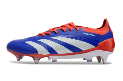 Men's Adidas Predator Elite Foldover Tongue SG Soft Ground Low-Tops Football Boots - Blue/White/Red