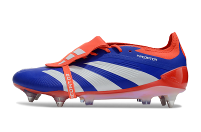 Men's Adidas Predator Elite Foldover Tongue SG Soft Ground Low-Tops Football Boots - Blue/White/Red
