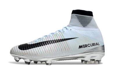 Men's Nike Zoom Superfly 5 Elite FG Firm Ground High-Tops Football Boots - Blue/Black/Rainbow