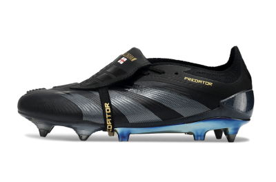 Men's Adidas Predator Elite Foldover Tongue SG Soft Ground Low-Tops Football Boots - Black/Silver/Gold