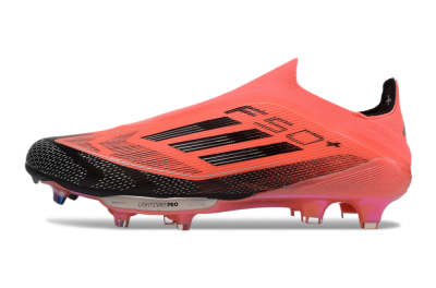 Unisex Adidas F50+ Lightstrike Pro Laceless FG Firm Ground Low-Tops Football Boots - Red/Black/Silver