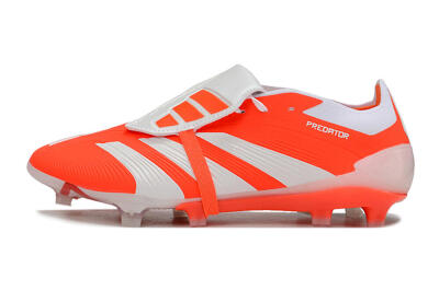 Men's Adidas Predator Elite Foldover Tongue FG Firm Ground Low-Tops Football Boots - Red/White