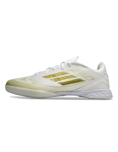 Unisex Adidas F50 Elite IC Indoor & Futsal Low-Tops Football Shoes - White/Gold