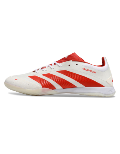 Unisex Adidas Predator 24 Elite IC Indoor & Futsal Low-Tops Football Shoes - Beige/Red/White