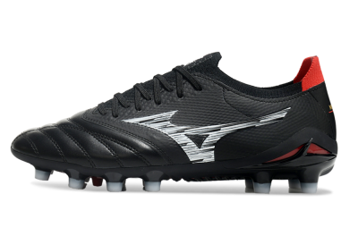 Men's Mizuno Morelia Neo 3 FG Firm Ground Low-Tops Football Boots - Black/White/Red