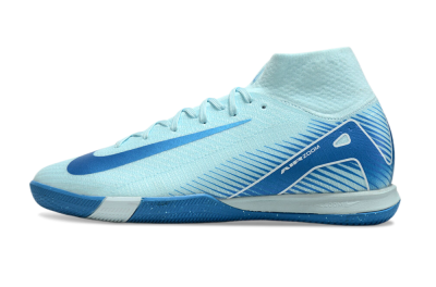 Men's Nike Air Zoom Mercurial Superfly 10 Elite IC Indoor & Futsal High-Tops Football Shoes - Jade/Blue/White
