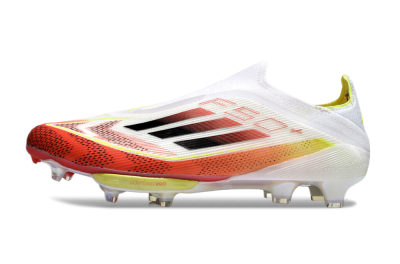 Men's Adidas F50+ Lightstrike Elite Laceless FG Firm Ground Low-Tops Football Boots - Red/White/Yellow