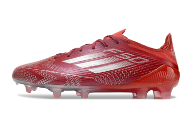 Men's Adidas F50 Elite FG Firm Ground Low-Tops Football Boots - Red/Silver/White
