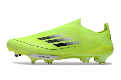 Men's Adidas F50+ Lightstrike Elite Laceless FG Firm Ground Low-Tops Football Boots - Yellow/Black/Silver