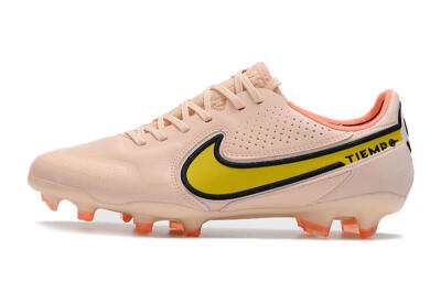 Men's Nike Tiempo Legend 9 Elite FG Firm Ground Low-Tops Football Boots - Pink/Yellow/Black