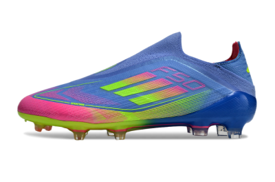 Men's Adidas F50 Elite FG Firm Ground Low-Tops Football Boots - Blue/Pink/Yellow
