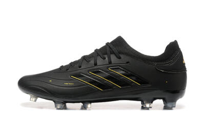 Men's Adidas Copa Pure 2+ FG Firm Ground Low-Tops Football Boots - Black/Gold/Blue