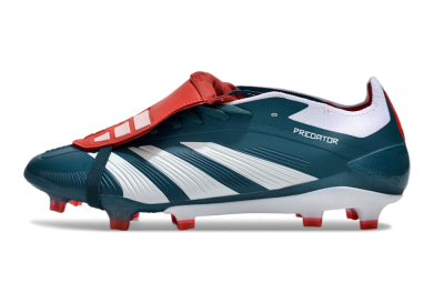 Men's Adidas Predator Elite Foldover Tongue FG Firm Ground Low-Tops Football Boots - Green/White/Red