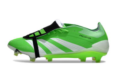 Men's Adidas Predator Elite Foldover Tongue FG Firm Ground Low-Tops Football Boots - Green/White/Black
