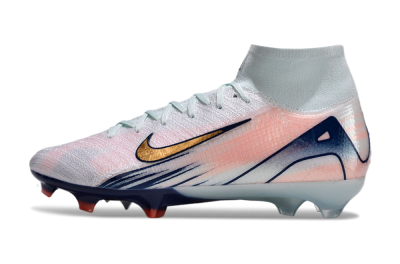 Unisex Nike Air Zoom Mercurial Superfly 10 Elite FG Firm Ground High-Tops Football Boots - Jade/Pink/Gold