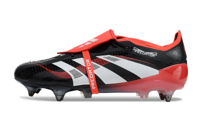 Men's Adidas Predator 25 Elite Foldover Tongue SG Soft Ground Low-Tops Football Boots - Black/White/Red