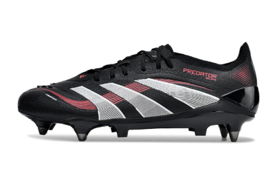 Men's Adidas Predator 25 Elite SG Soft Ground Low-Tops Football Boots - Black/White/Red