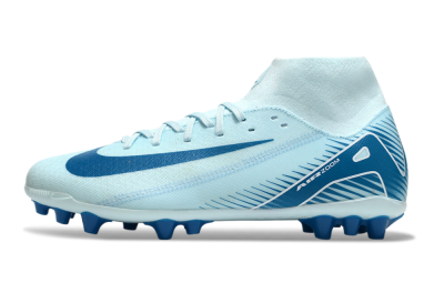 Men's Nike Air Zoom Mercurial Superfly 10 Academy AG Artificial Grass High-Tops Football Boots - Jade/Blue/White
