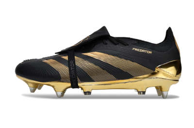 Men's Adidas Predator Elite Foldover Tongue SG Soft Ground Low-Tops Football Boots - Black/Gold