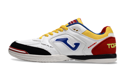Men's Joma Top Flex IC Indoor & Futsal Low-Tops Football Shoes - White/Yellow/Red