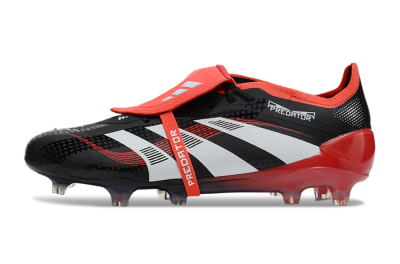 Men's Adidas Predator Elite Foldover Tongue FG Firm Ground Low-Tops Football Boots - Black/White/Red